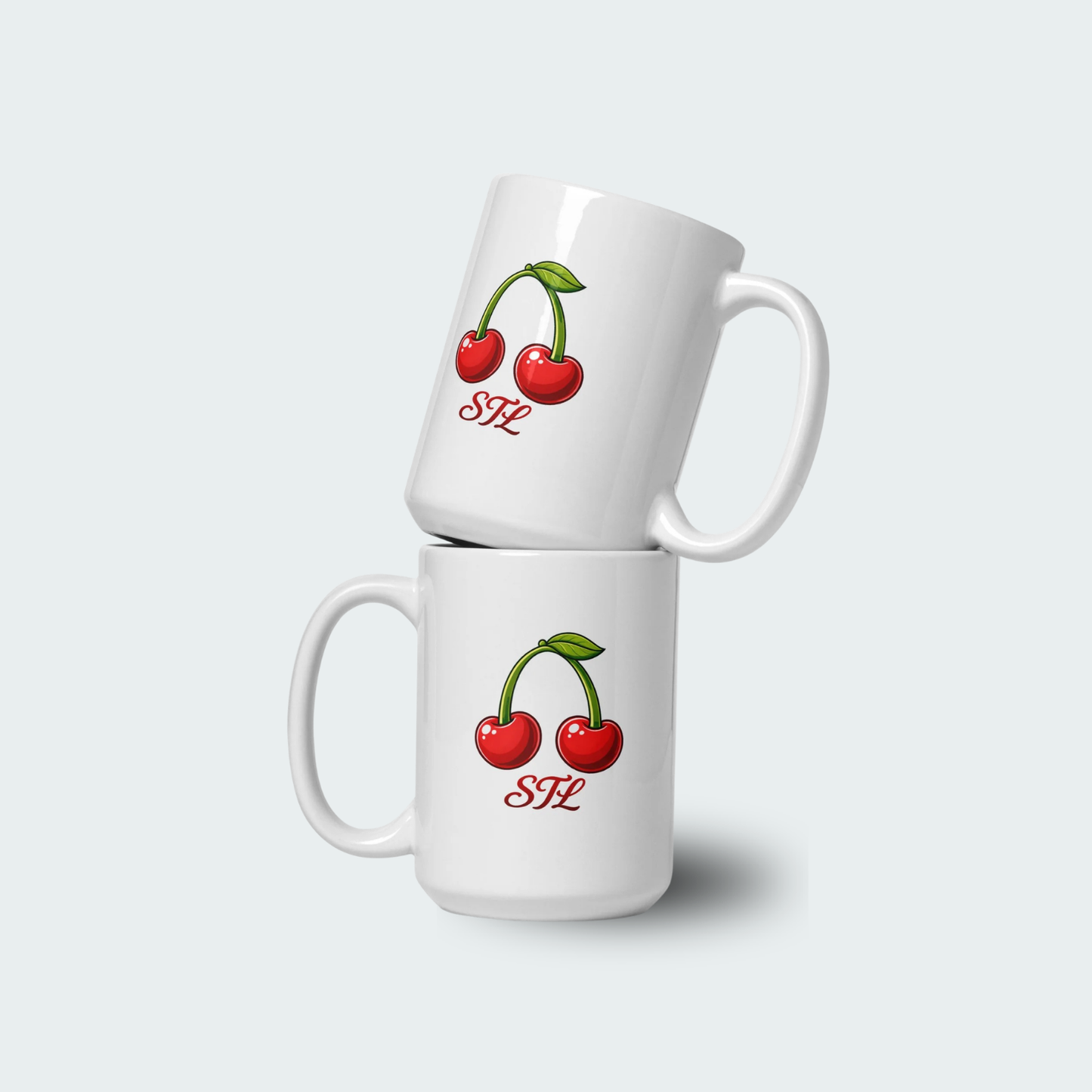 Cherry STL White glossy mug