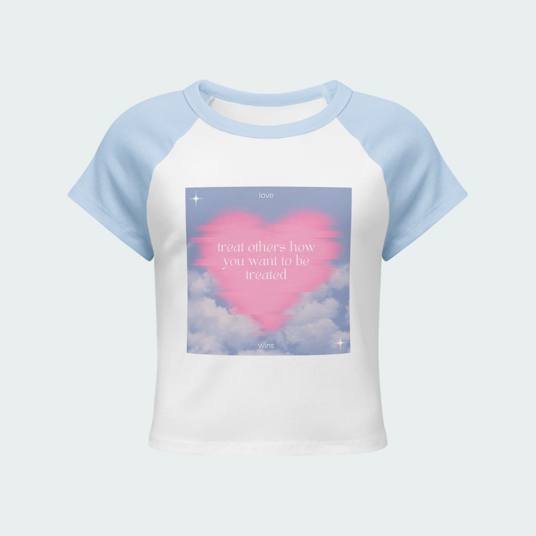Women’s LOVE micro rib raglan baby tee