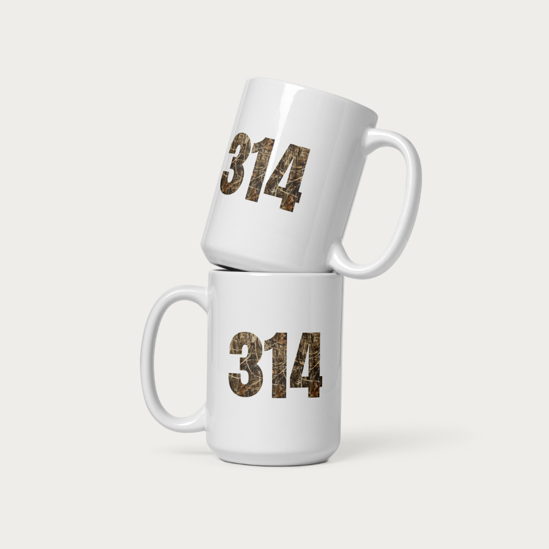 314 White glossy mug