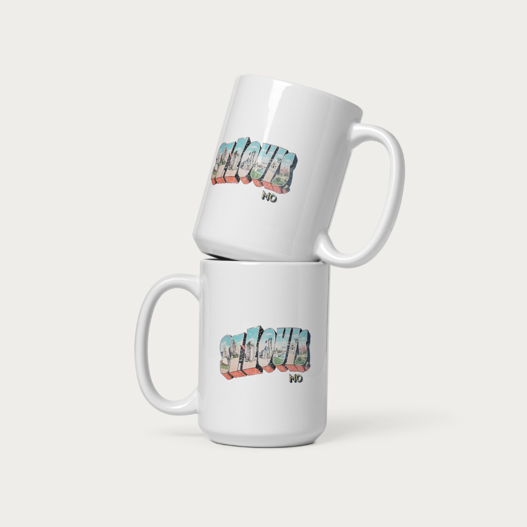 Postcard White glossy mug