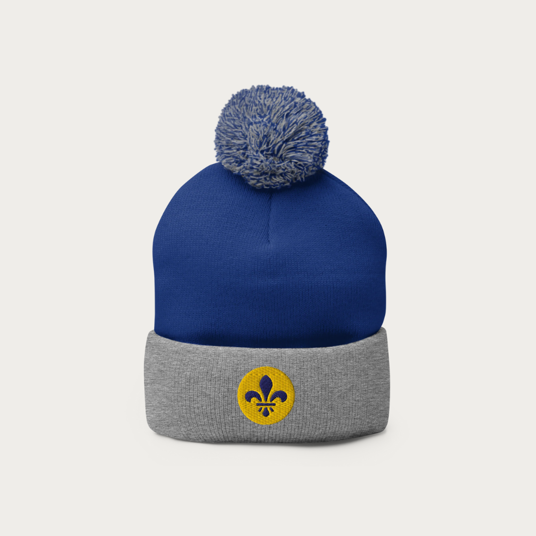 Fleur de Lis Pom-Pom Beanie