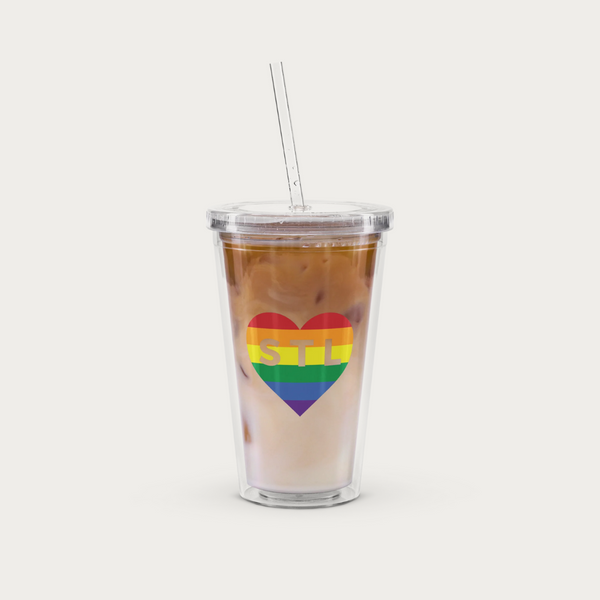 Heart STL Clear plastic tumbler