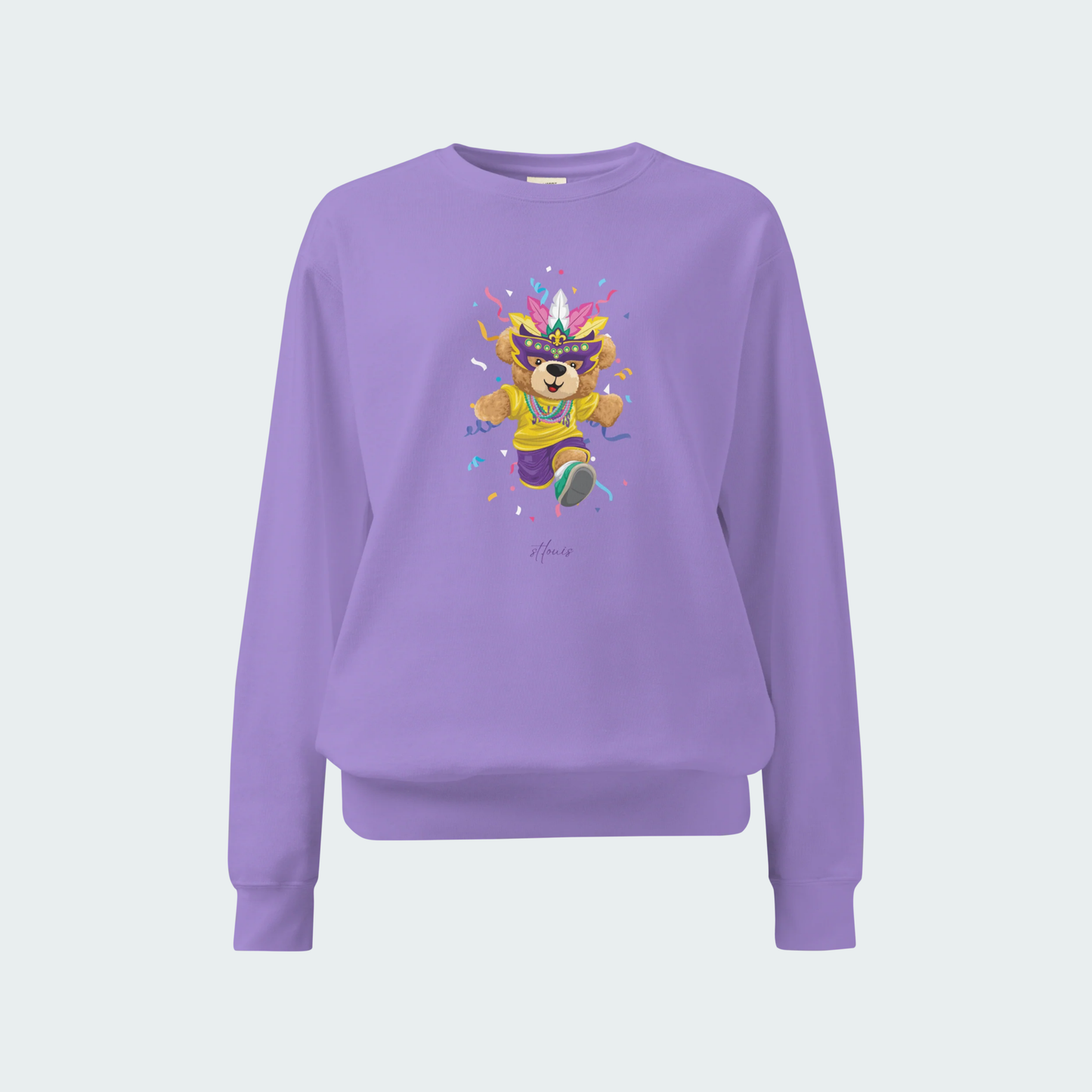 Mardi Gras Bear garment-dyed sweatshirt