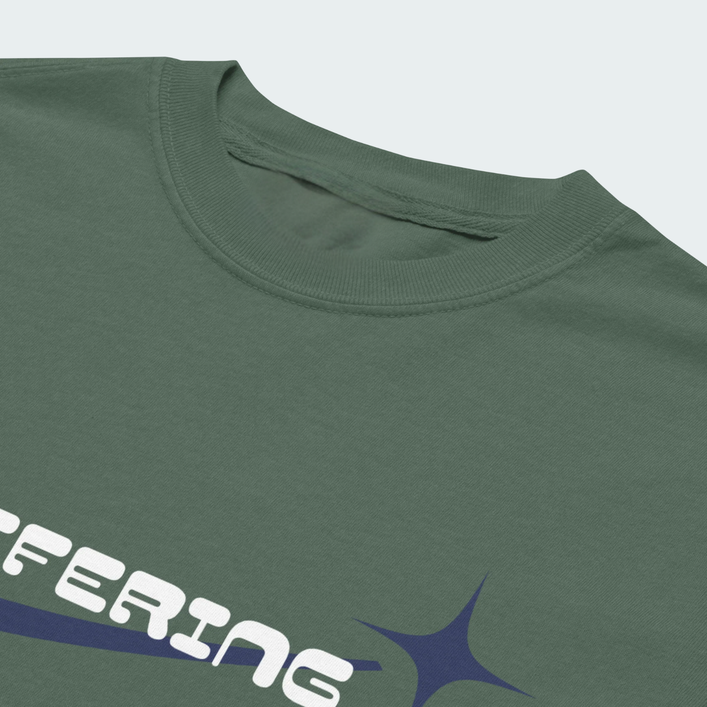 Buffering garment-dyed t-shirt