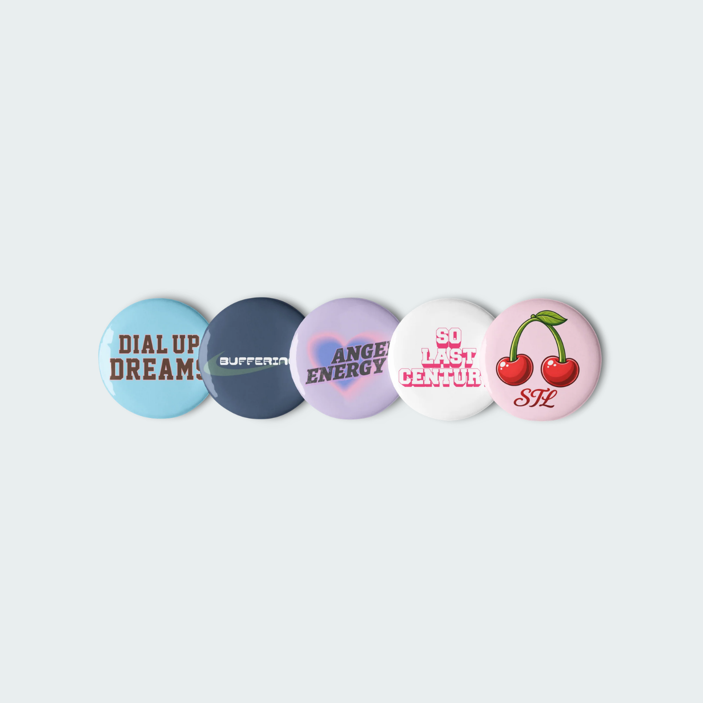 Set of pin buttons