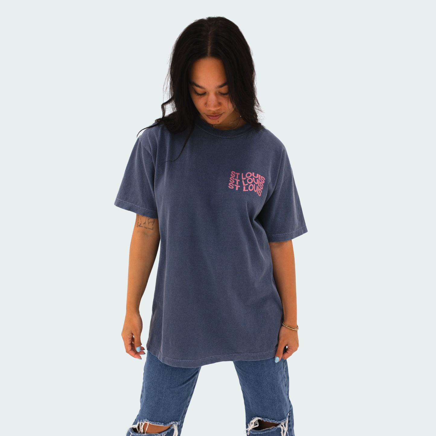 Wavy garment-dyed t-shirt
