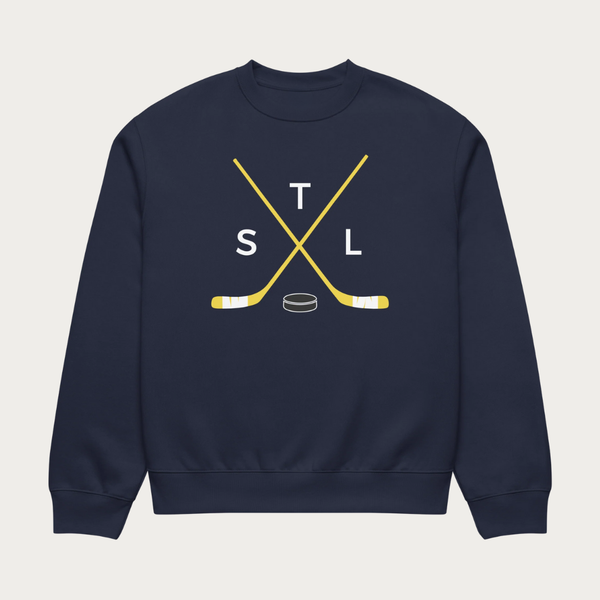 Crossed Sticks Navy Oversized heavyweight sweatshirt