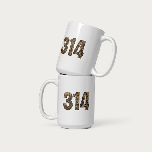 314 White glossy mug