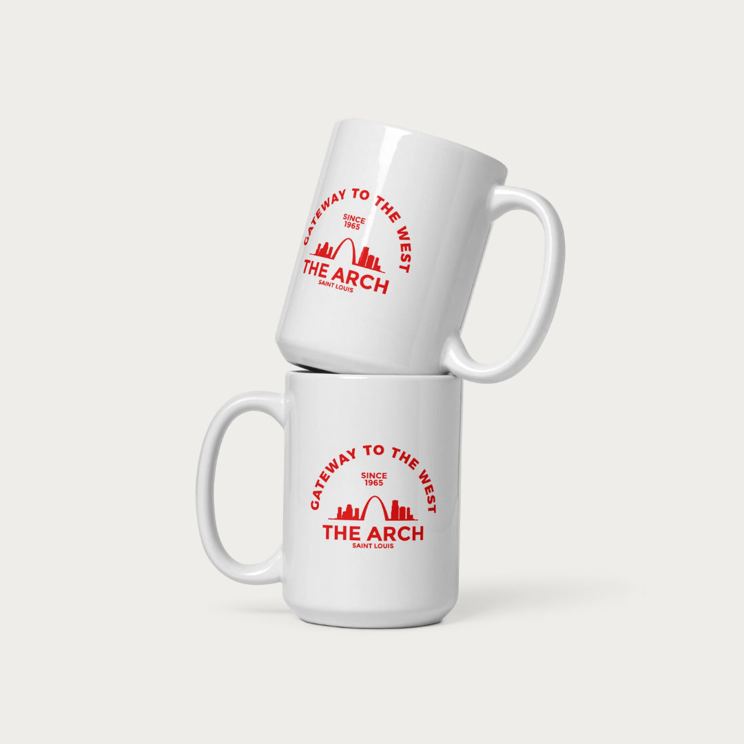 Gateway Arch White glossy mug