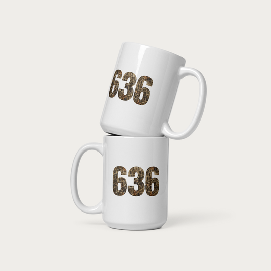 636 White glossy mug