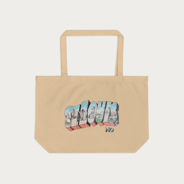 Postcard Large organic tote bag