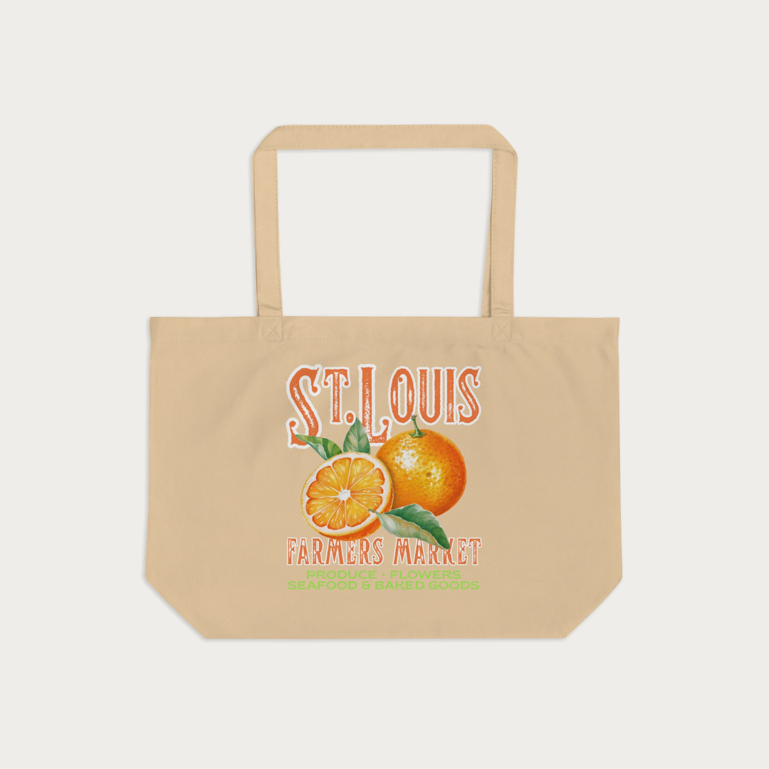 Farmers Market Large organic tote bag