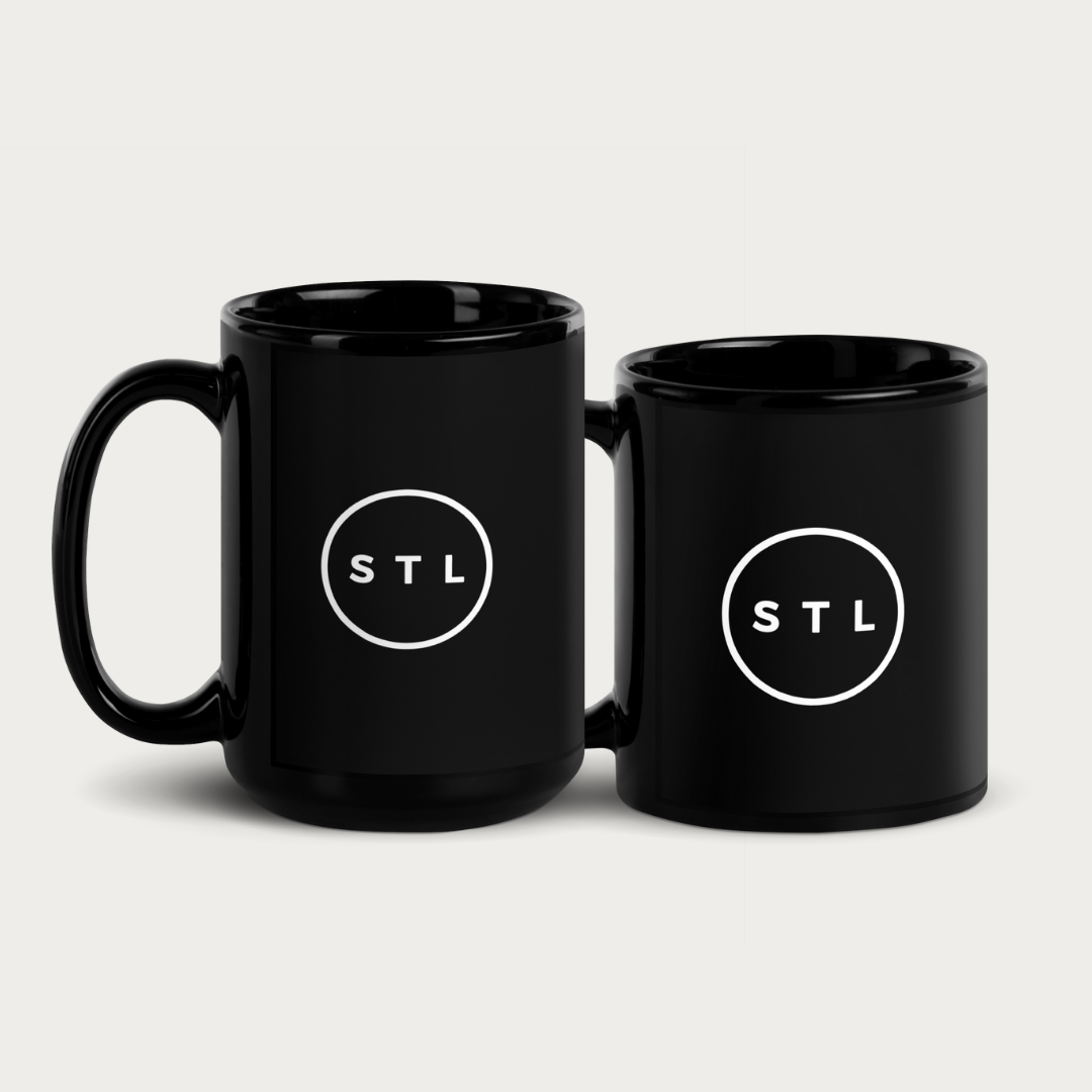 City Circle Black Glossy Mugs