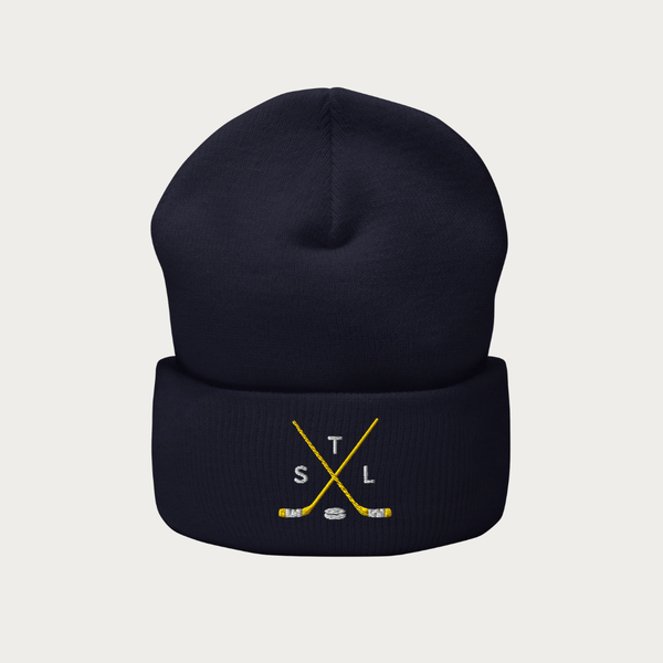 Crossed Sticks Cuffed Beanie