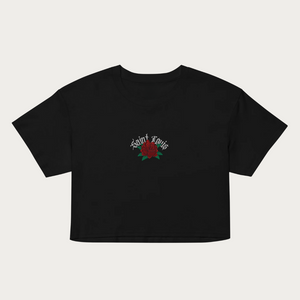 Embroidered Rose crop top