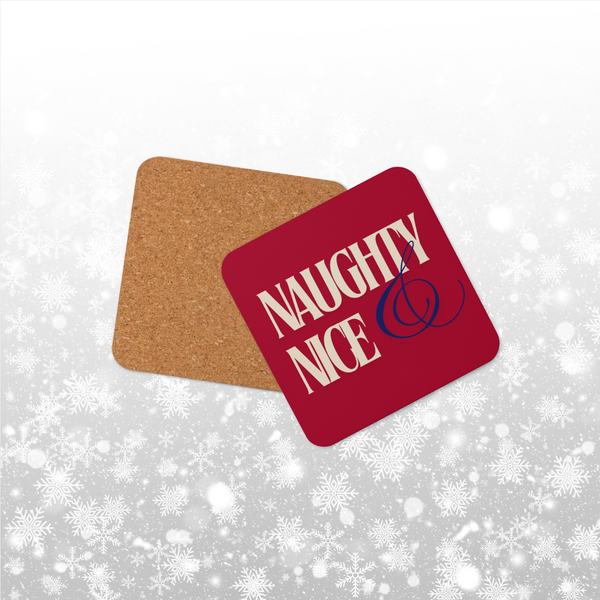 Naughty & Nice Cork-back coaster