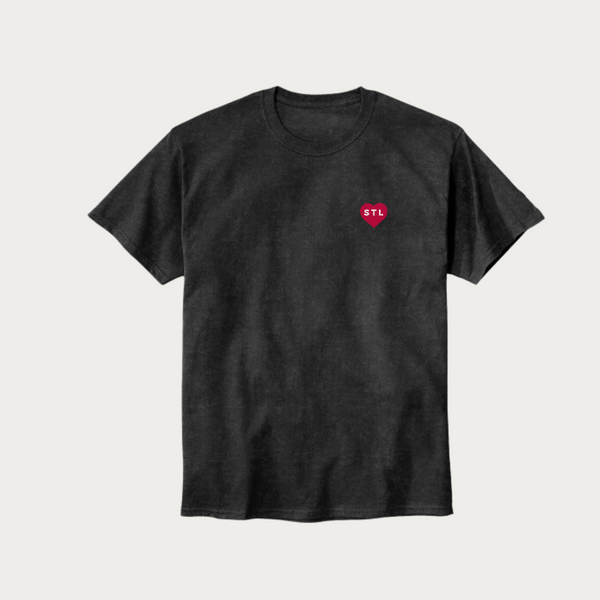 Mineral Wash Embroidered Heart STL Tee