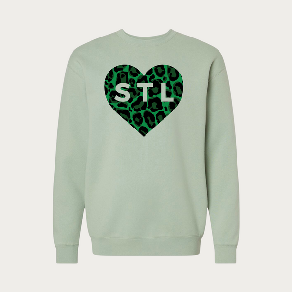 St. Pat's Leopard Heart Crewneck