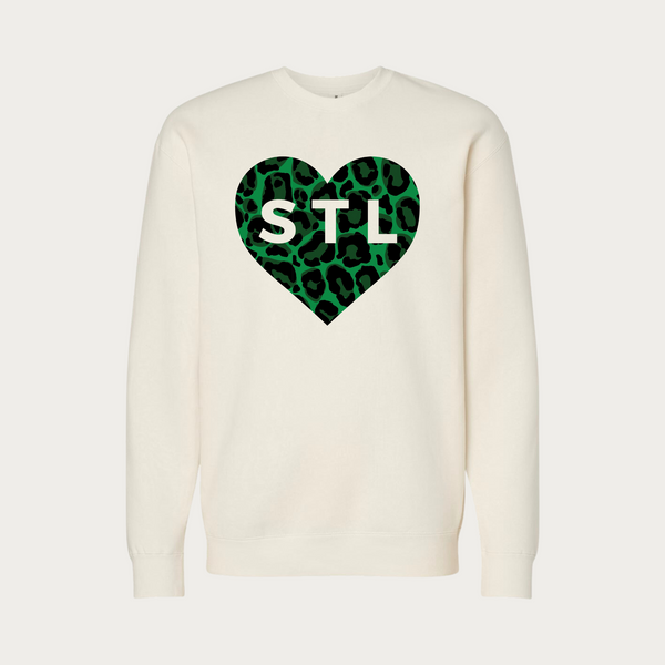 St. Pat's Leopard Heart Crewneck