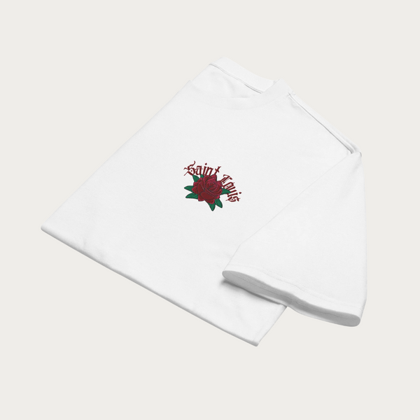 Embroidered Roses Oversized heavyweight t-shirt