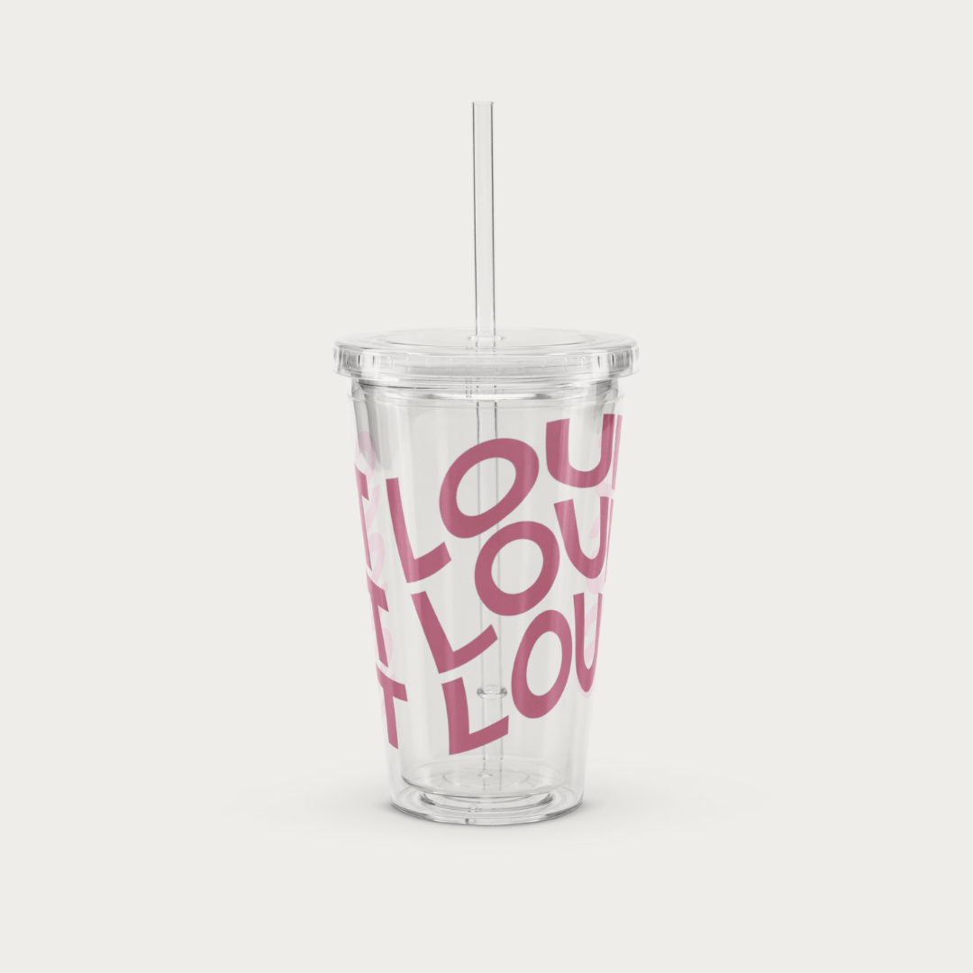 Clear plastic tumbler