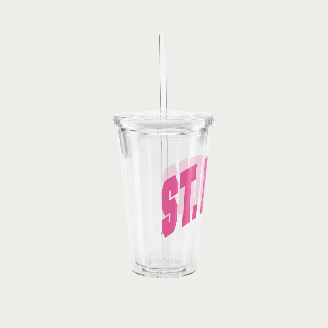 Clear plastic tumbler