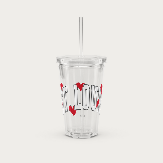 Clear plastic tumbler