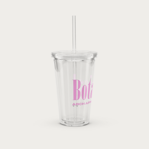 Clear plastic tumbler