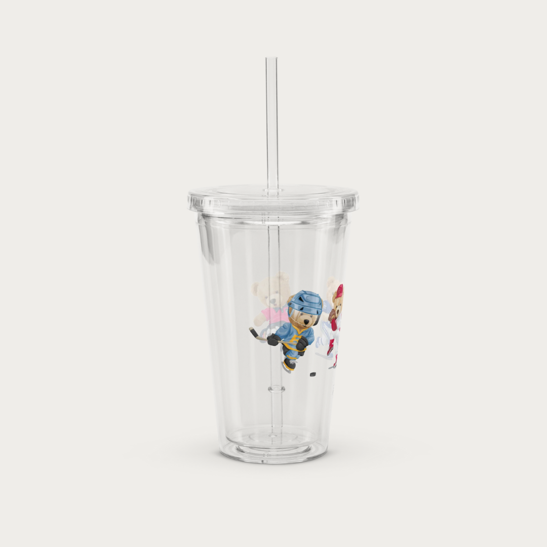 Clear plastic tumbler