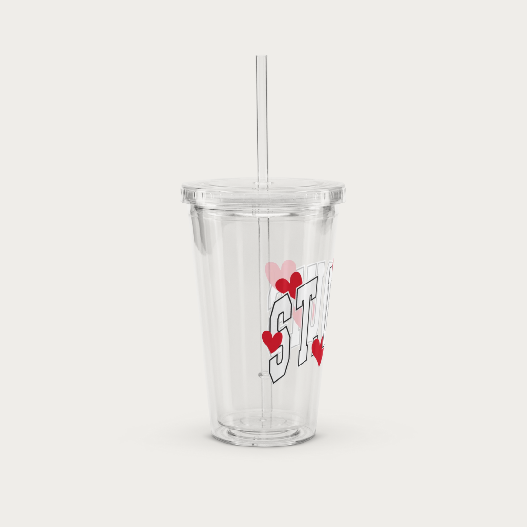 Clear plastic tumbler