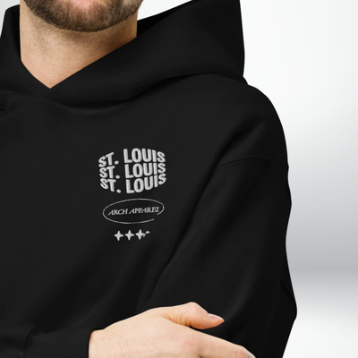 4 Stars embroidered oversized hoodie