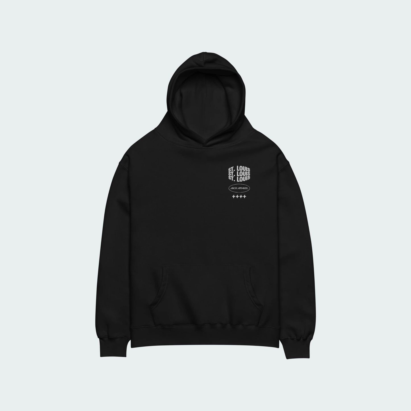4 Stars embroidered oversized hoodie