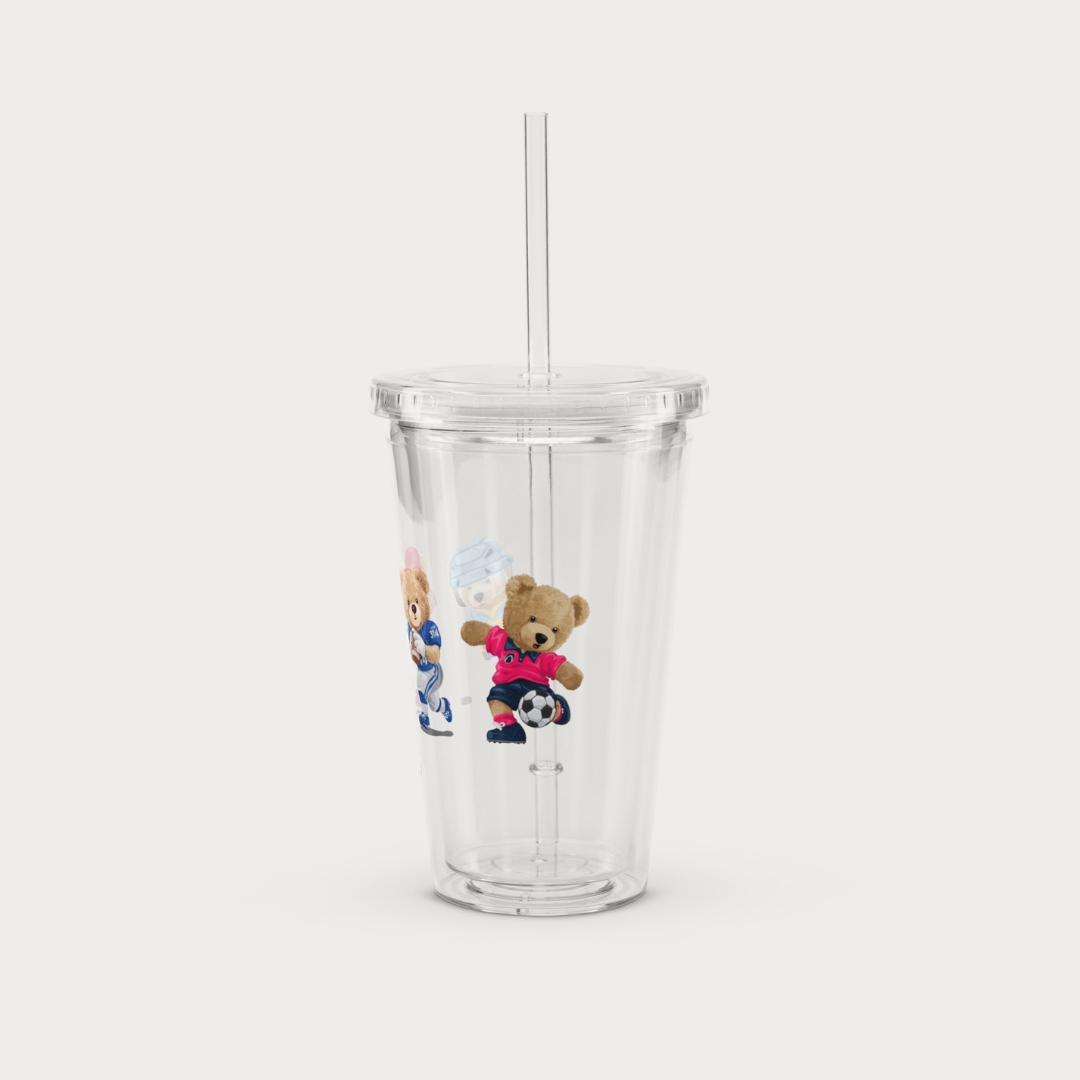Clear plastic tumbler