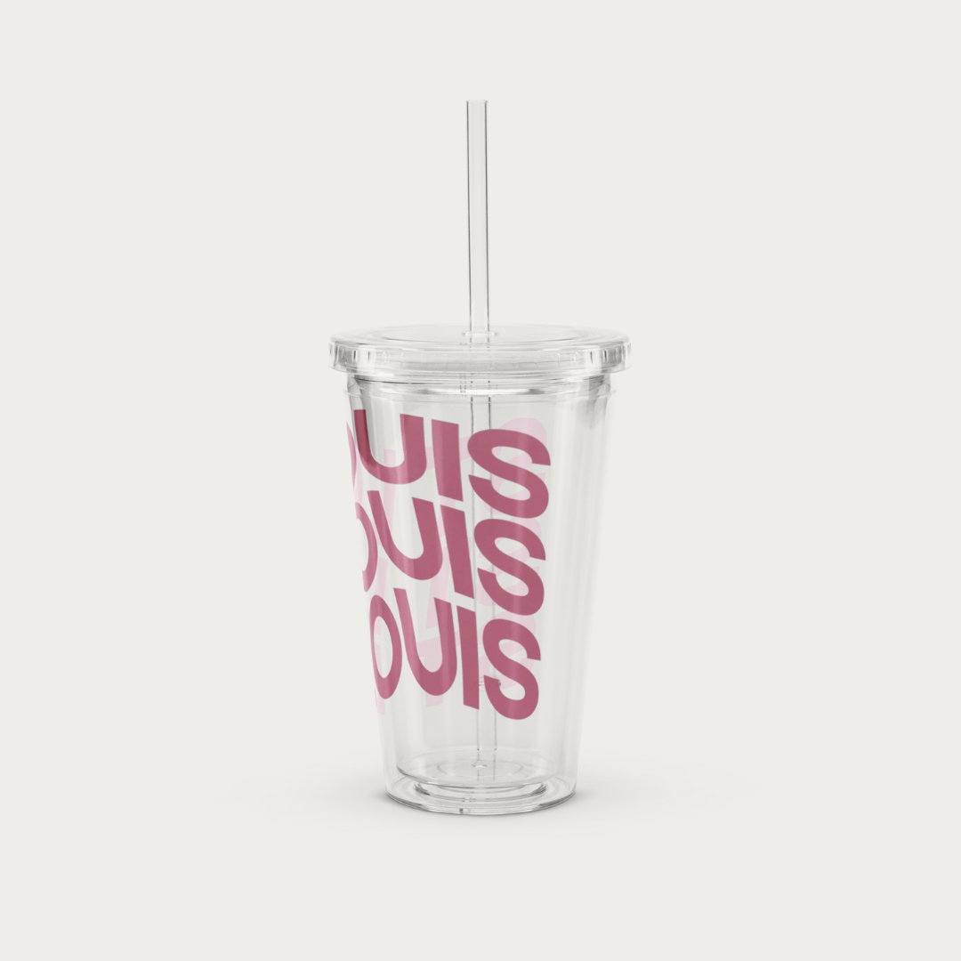 Clear plastic tumbler