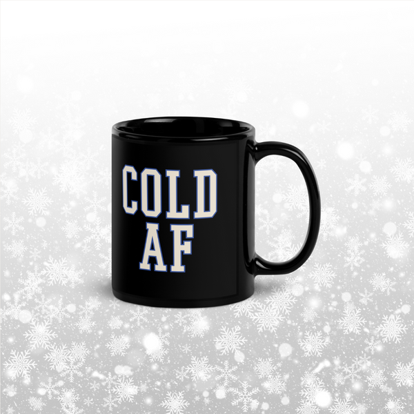 Cold AF Black Glossy Mug