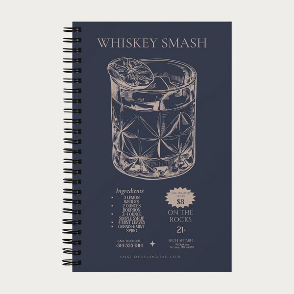 Whiskey Smash Spiral notebook