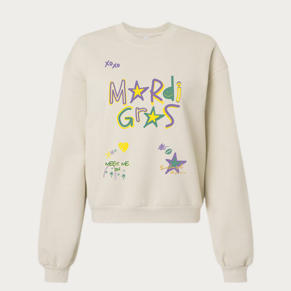 Crayon Mardi Gras Women's Crewneck