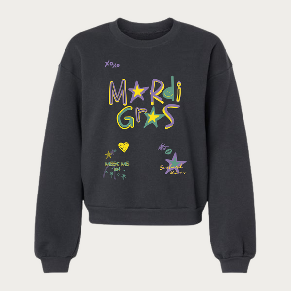 Crayon Mardi Gras Women's Crewneck