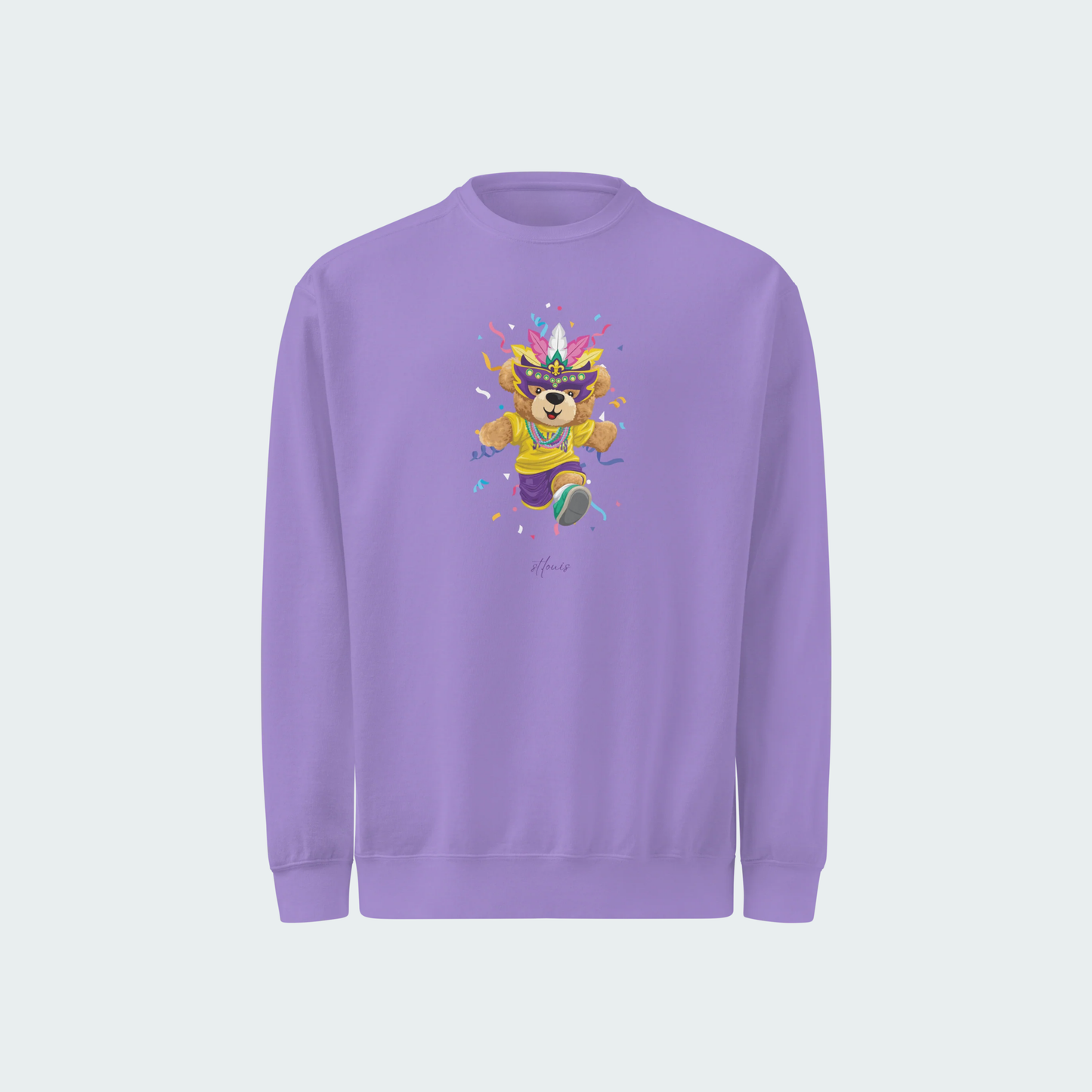 Mardi Gras Bear garment-dyed sweatshirt
