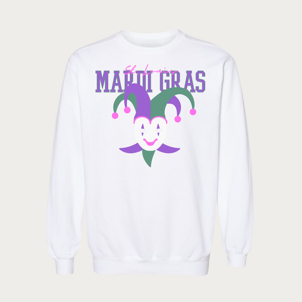 Jester Mardi Gras Garment Dyed Crewneck