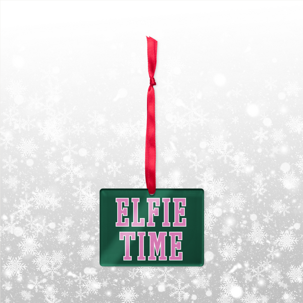 Elfie Time Acrylic ornament