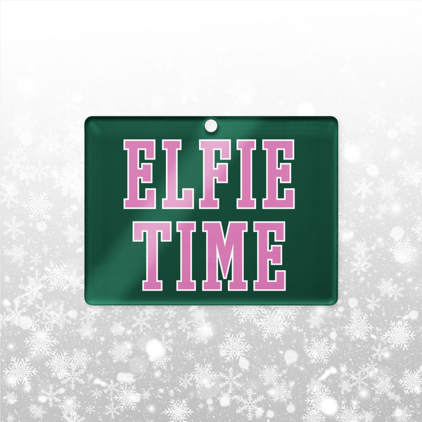 Elfie Time Acrylic ornament