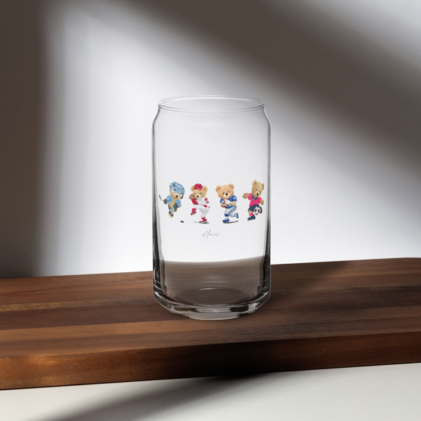 Sporty Bears Can Glass