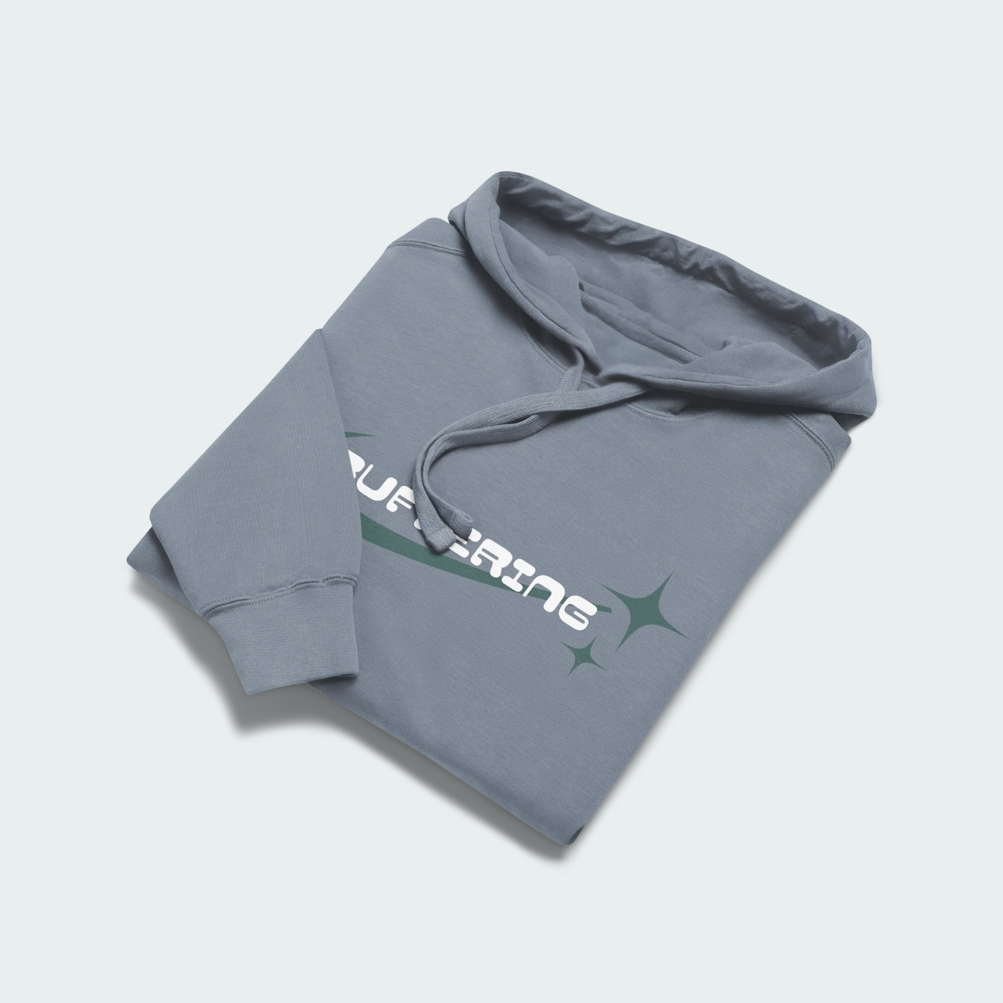 Buffering garment-dyed hoodie