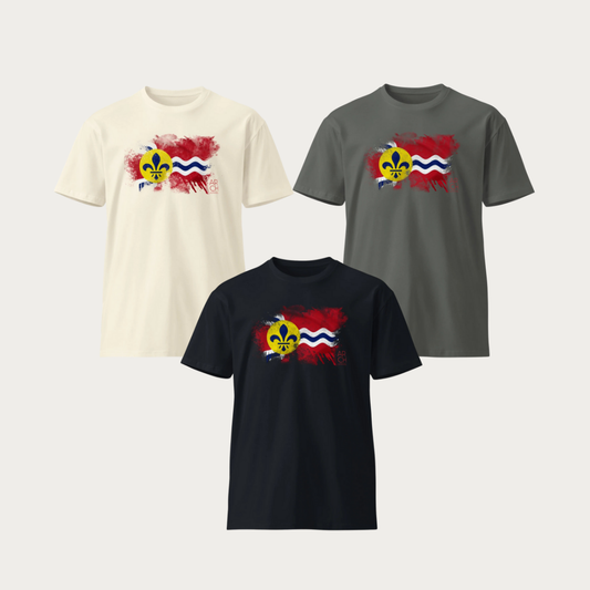 Distressed St. Louis Flag Unisex premium t-shirt