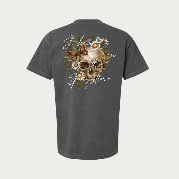 St. Louis in the Springtime Skull Garment-Dyed Heavyweight Cotton Tee