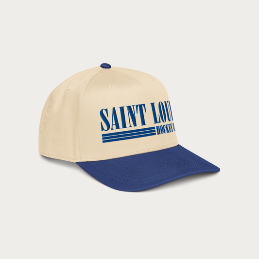 Stripe hat 5 panel cap