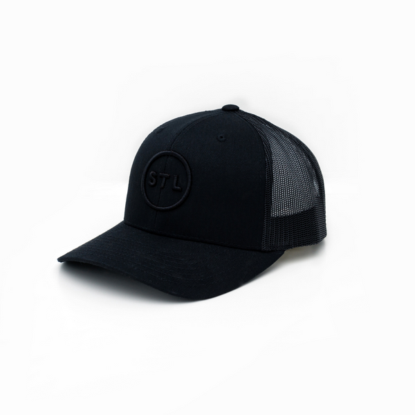 Blackout City Circle Puff Curved Bill Trucker