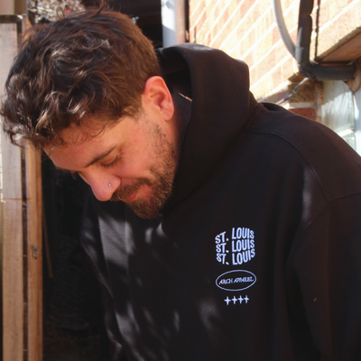 4 Stars embroidered oversized hoodie