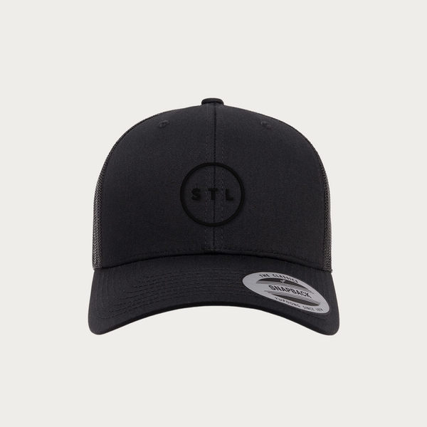 Blackout City Circle Puff Curved Bill Trucker